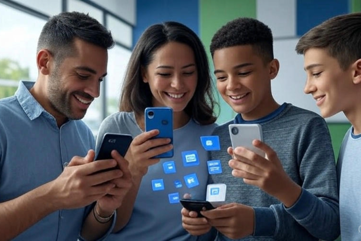Família e professores conectados pelo app Sala do Futuro